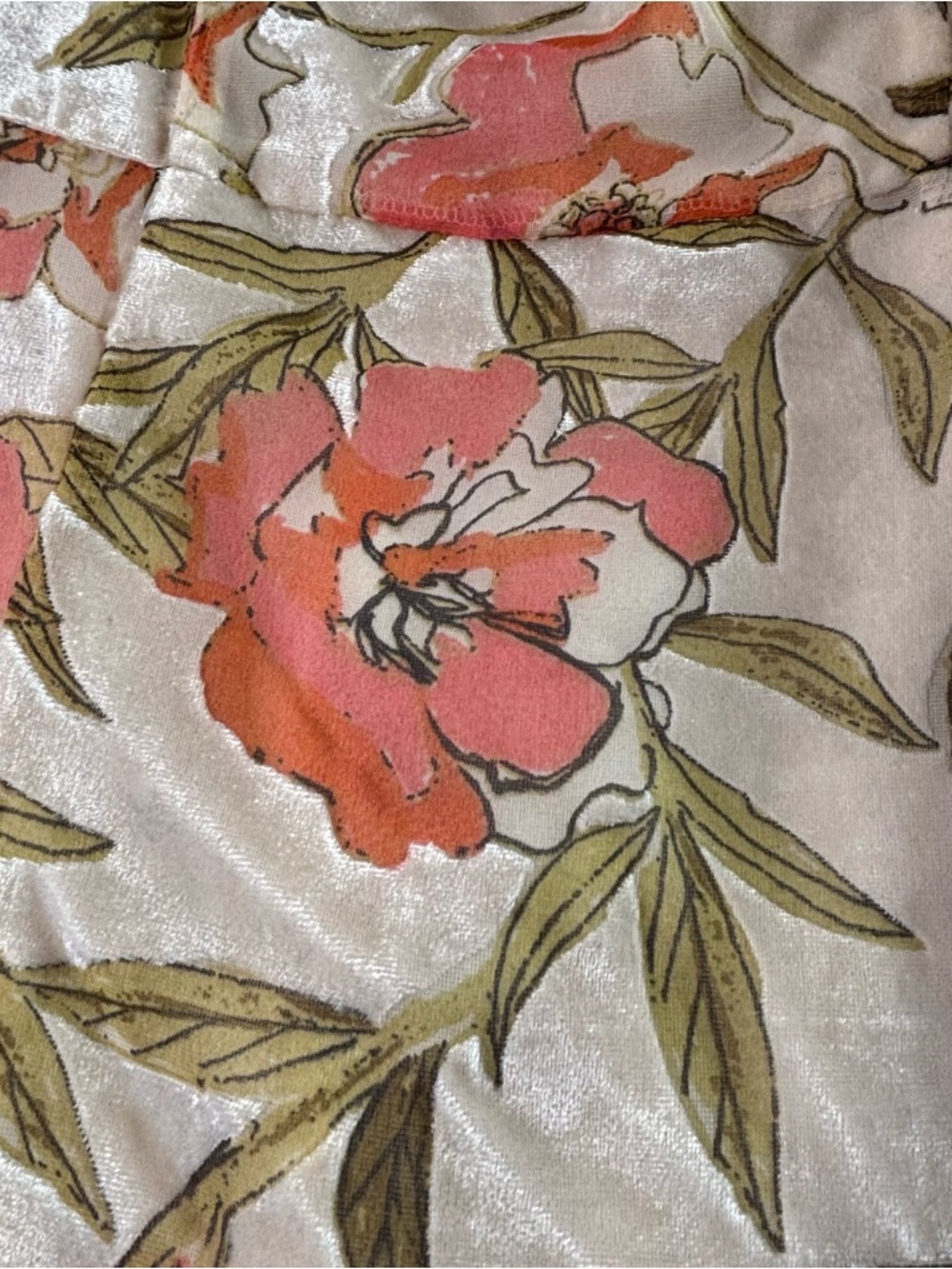 Lulus Coral and Cream Floral burnout velvet Spaghetti-Mini Dress - Picture 2 of 7